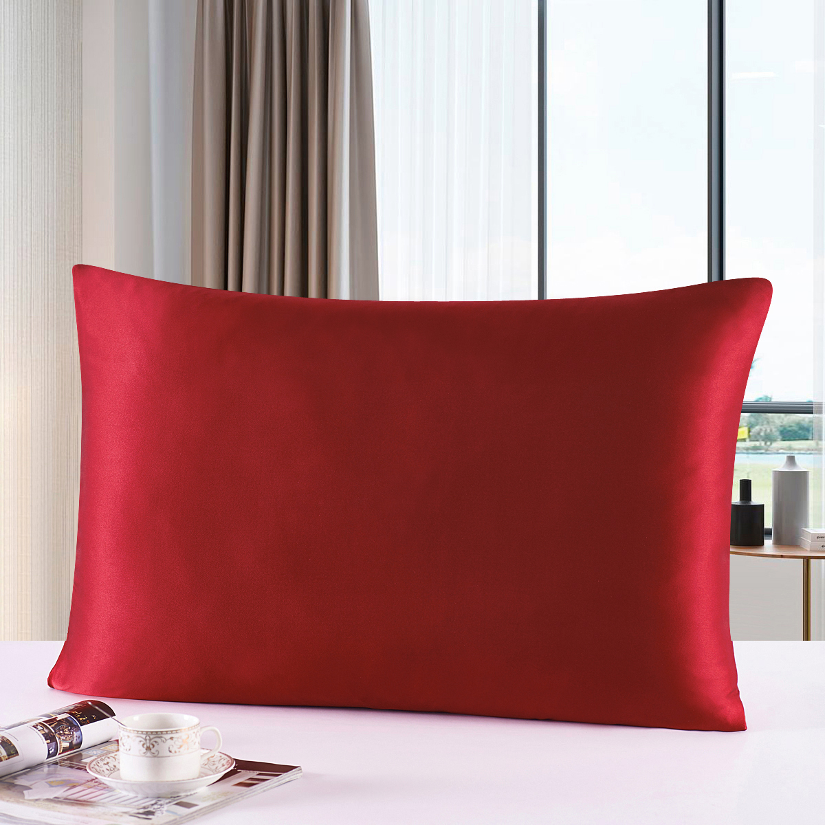 Satin Pillowcase Silk - Silk Zipper Pillowcase 1pc 19mm 100%