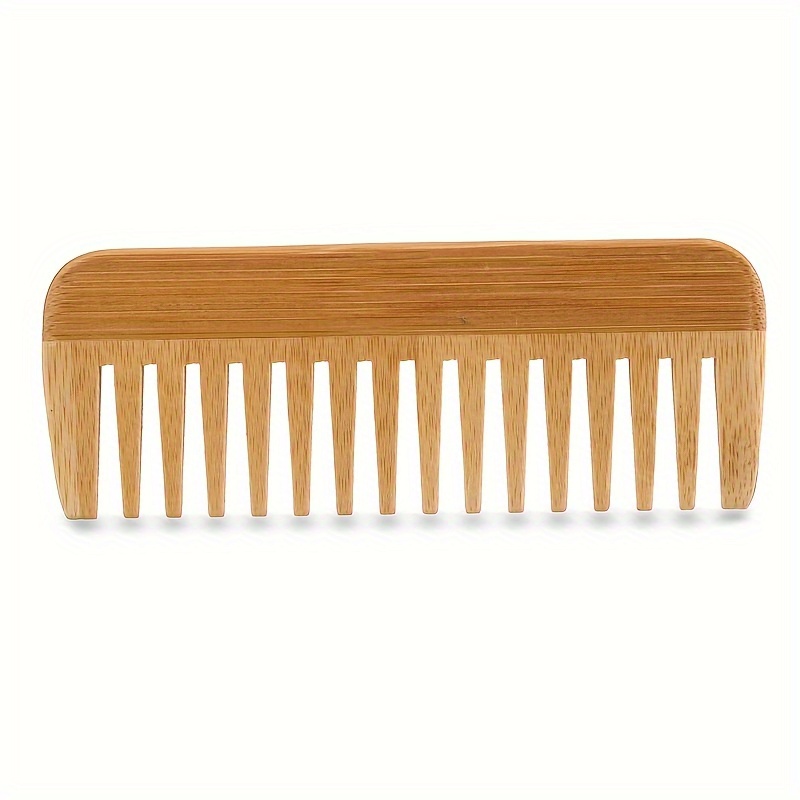 Bamboo Hair Brush - Wide-Tooth Natural Bamboo Wooden Comb -