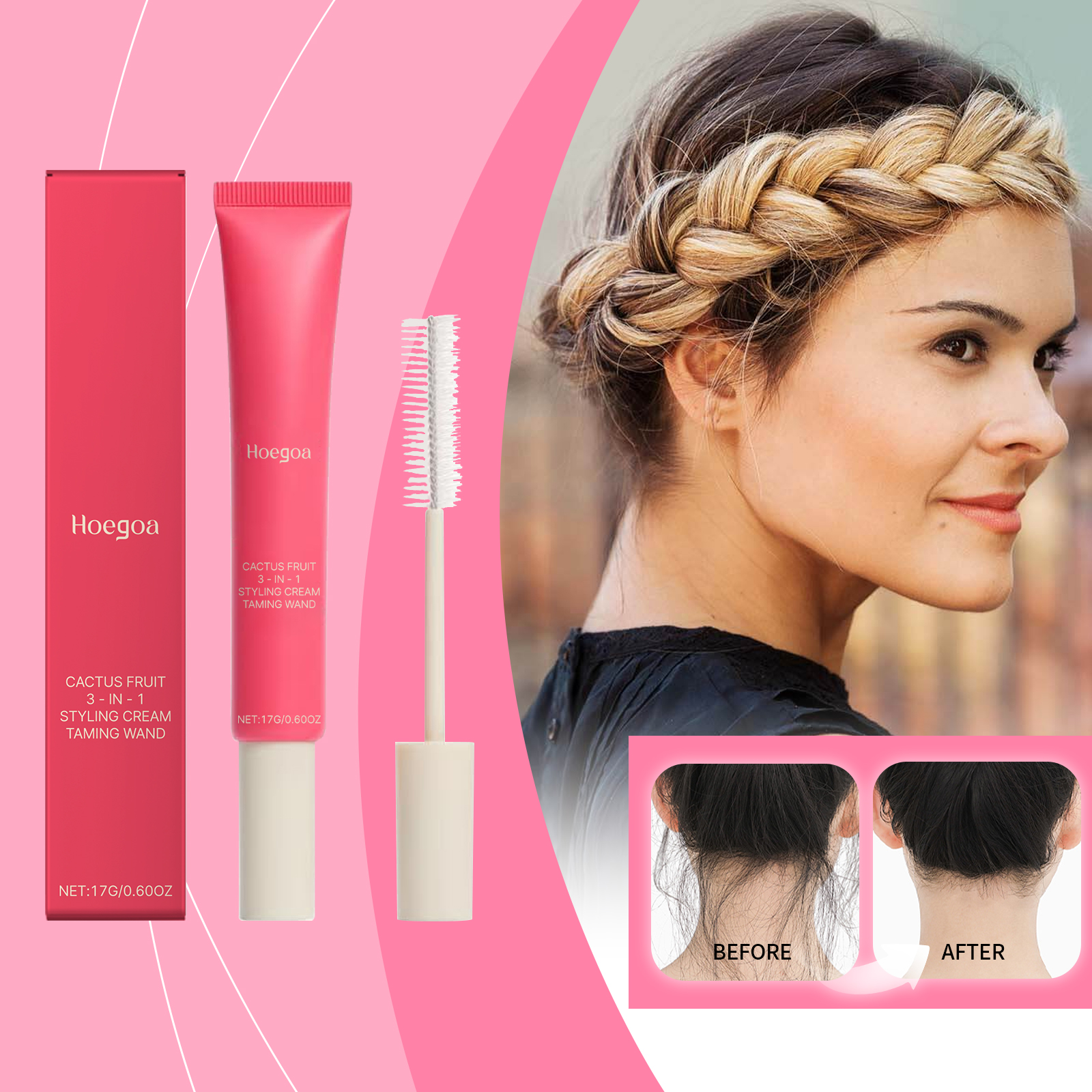 Edge Control Gel - 3in1 Hair Styling Cream Long Lasting