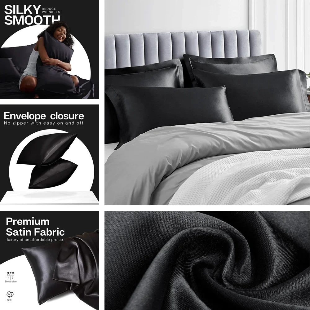 2 Pack Satin Pillowcase for Ha – Satin Pillowcase Silk recenzja i cena