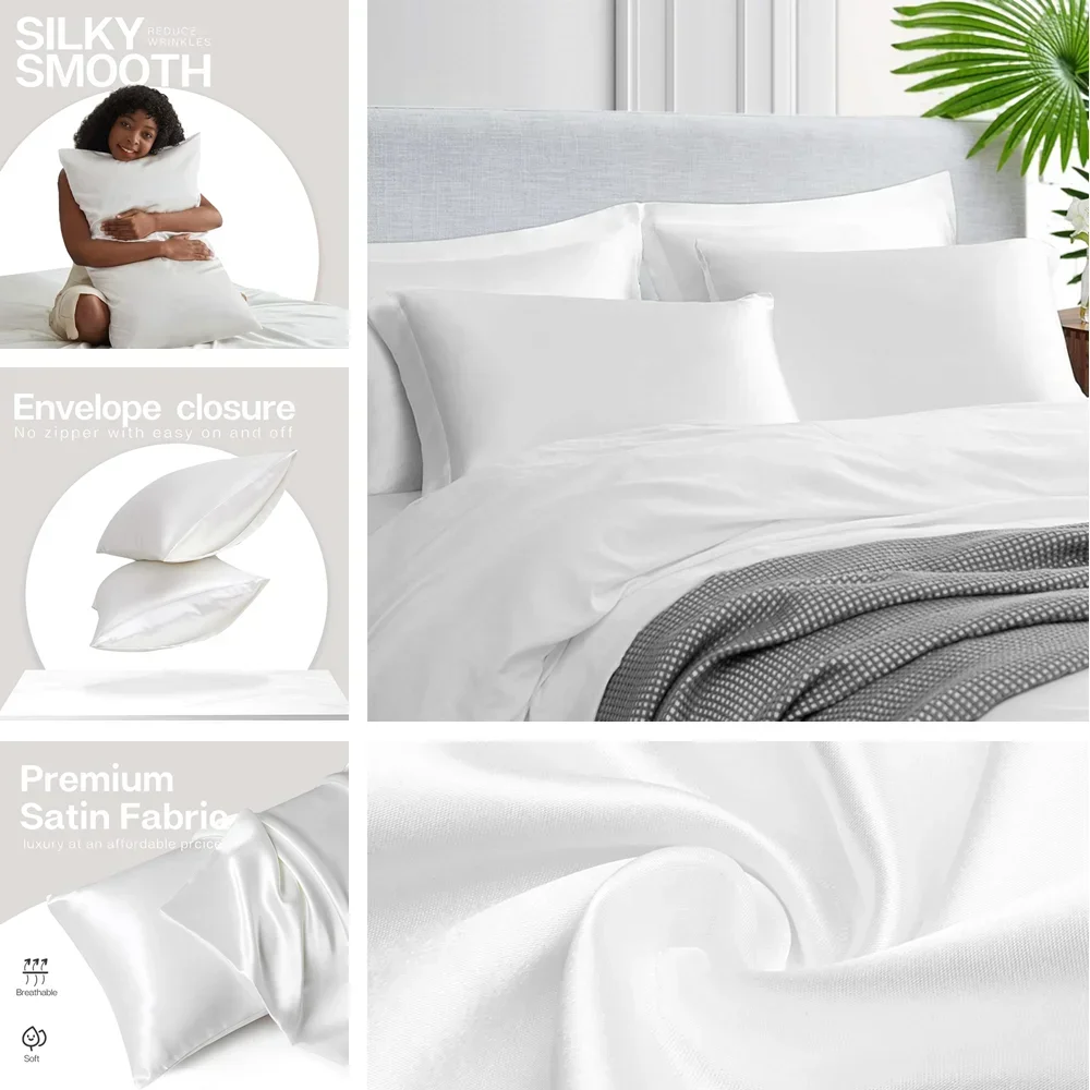 2 Pack Satin Pillowcase for Ha – Satin Pillowcase Silk recenzja i cena