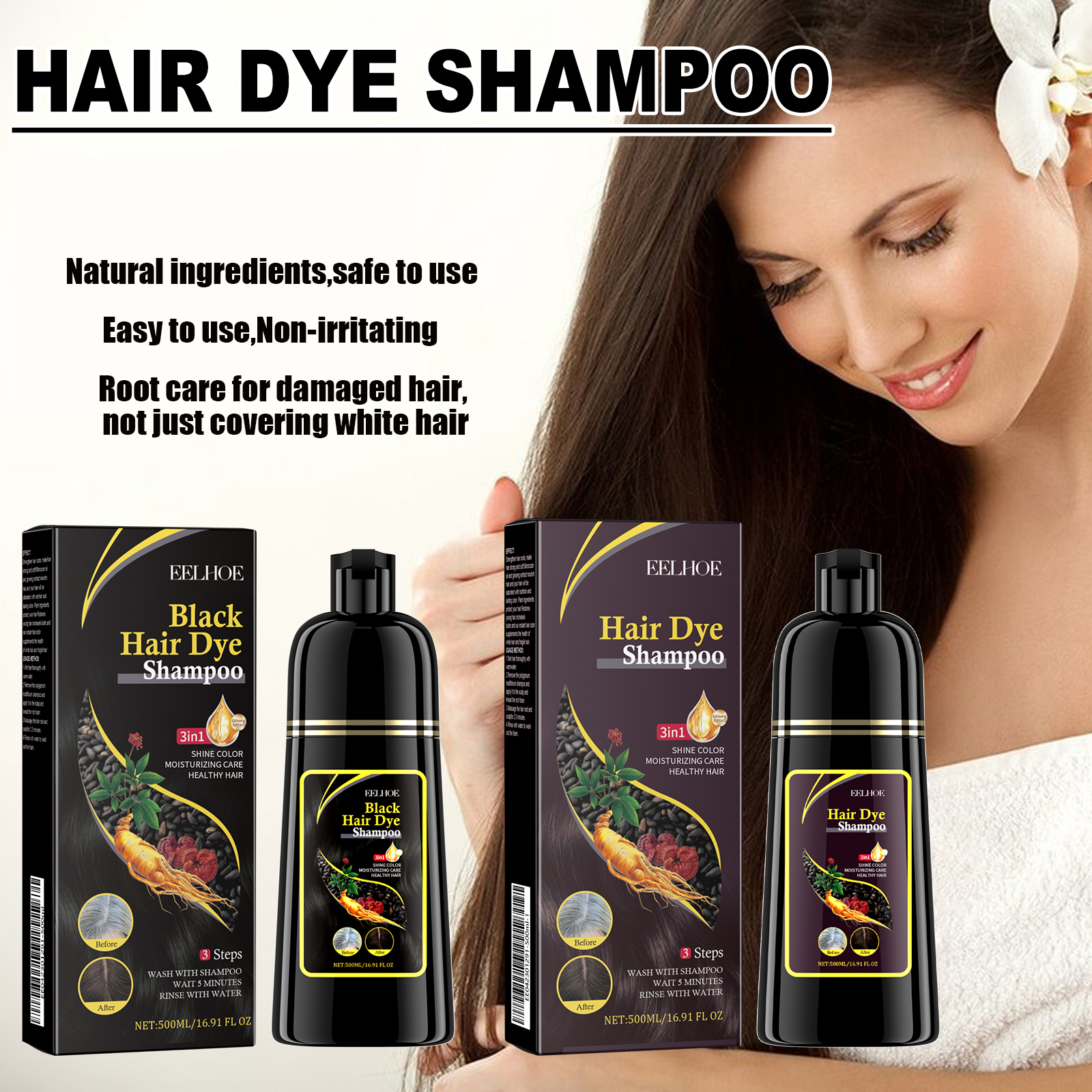 Natural Herbal Hair Dye Shampo – Hair Care Herbal Products recenzja i cena