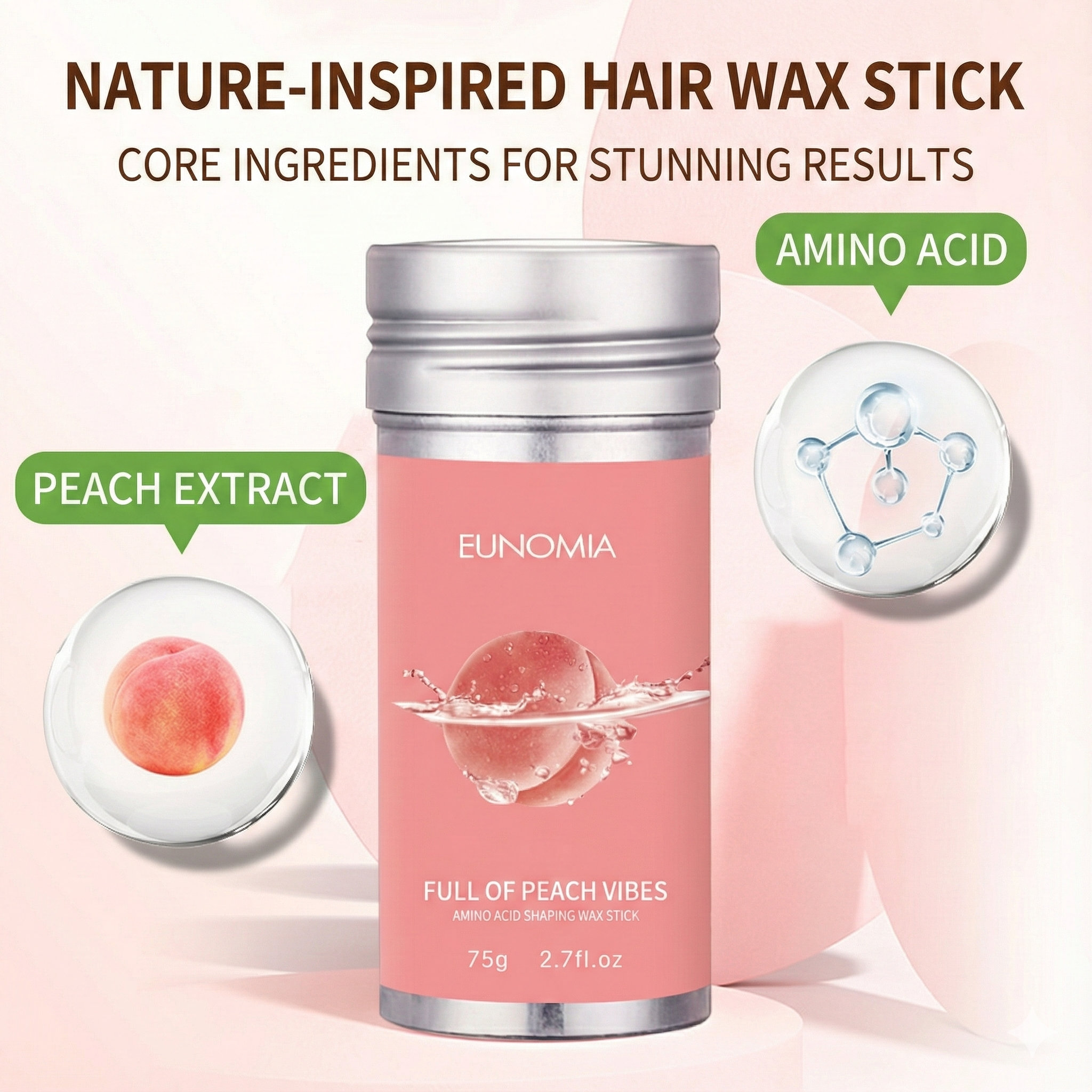 Peach Hair Wax Stick 75g Edge  – Edge Control Gel recenzja i cena