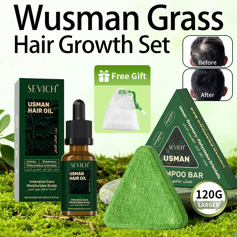 Natural Hair Growth Set Usman  – Hair Care Herbal Products recenzja i cena