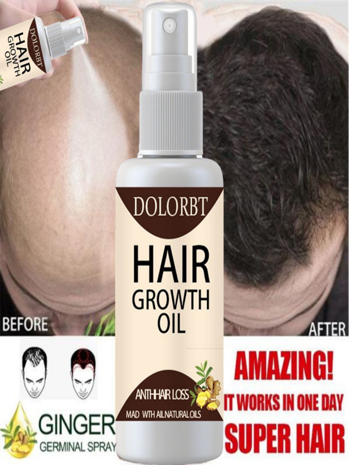 Hair Growth Essence Oil Spray  – Hair Care Herbal Products recenzja i cena