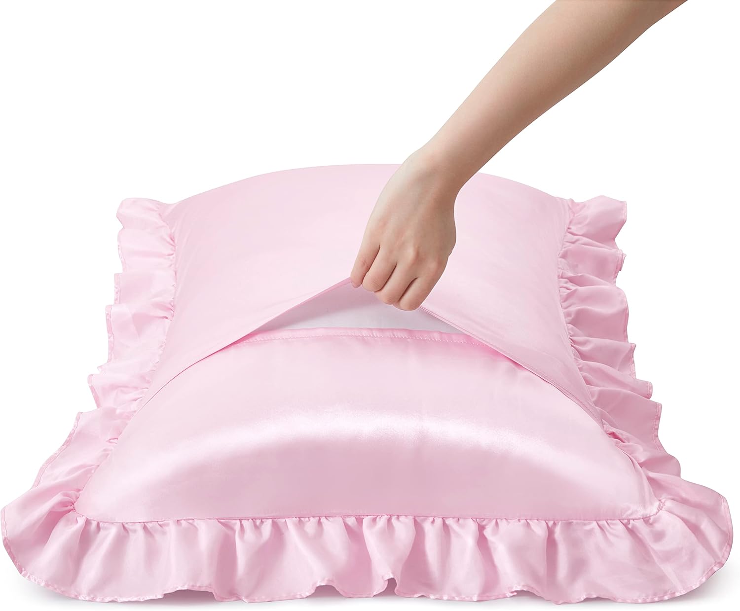2Pcs Satin Ruffled Pillow Case – Satin Pillowcase Silk recenzja i cena