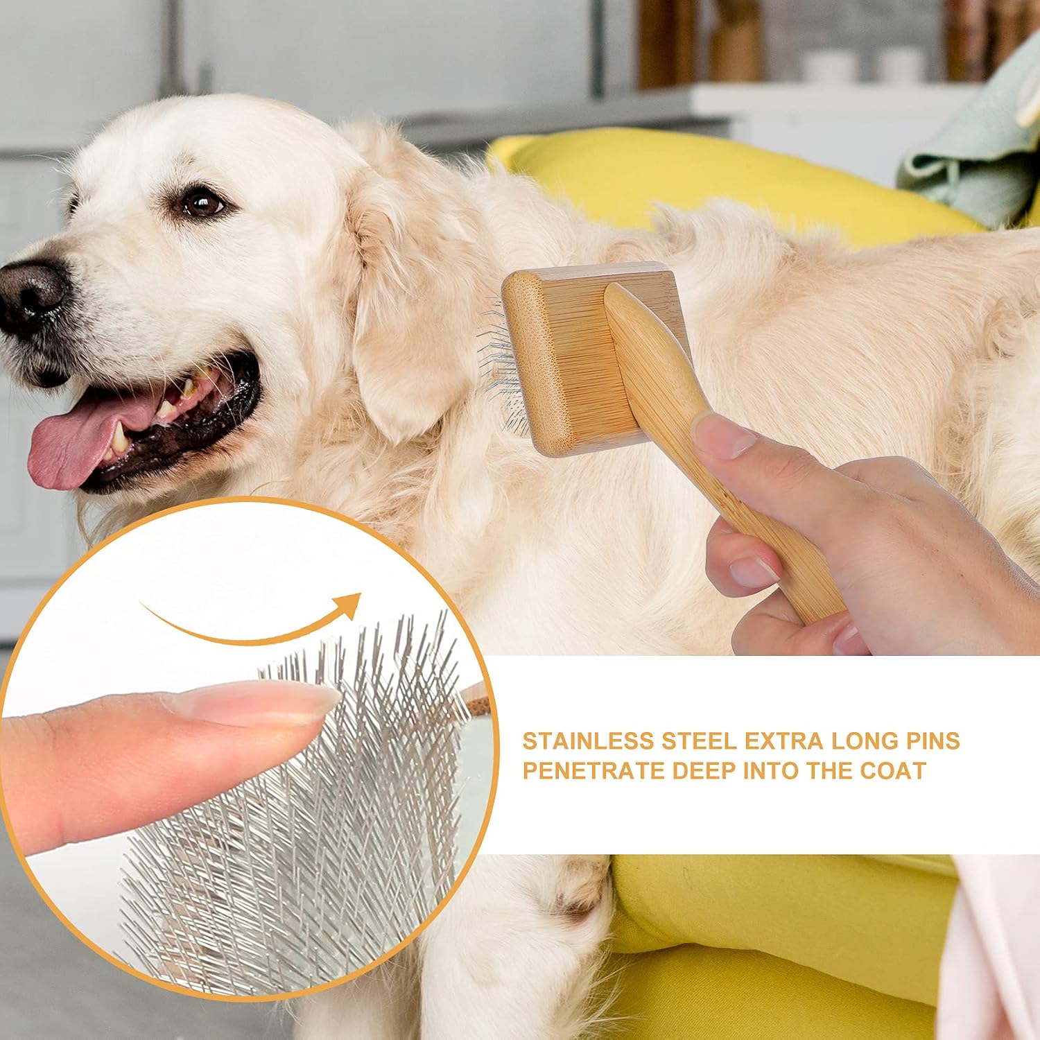 Pet Slicker Brush, Bamboo Hand – Bamboo Hair Brush recenzja i cena
