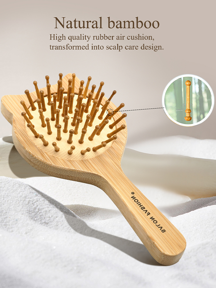 Cute Cat Wooden Comb Bamboo Ma – Bamboo Hair Brush recenzja i cena